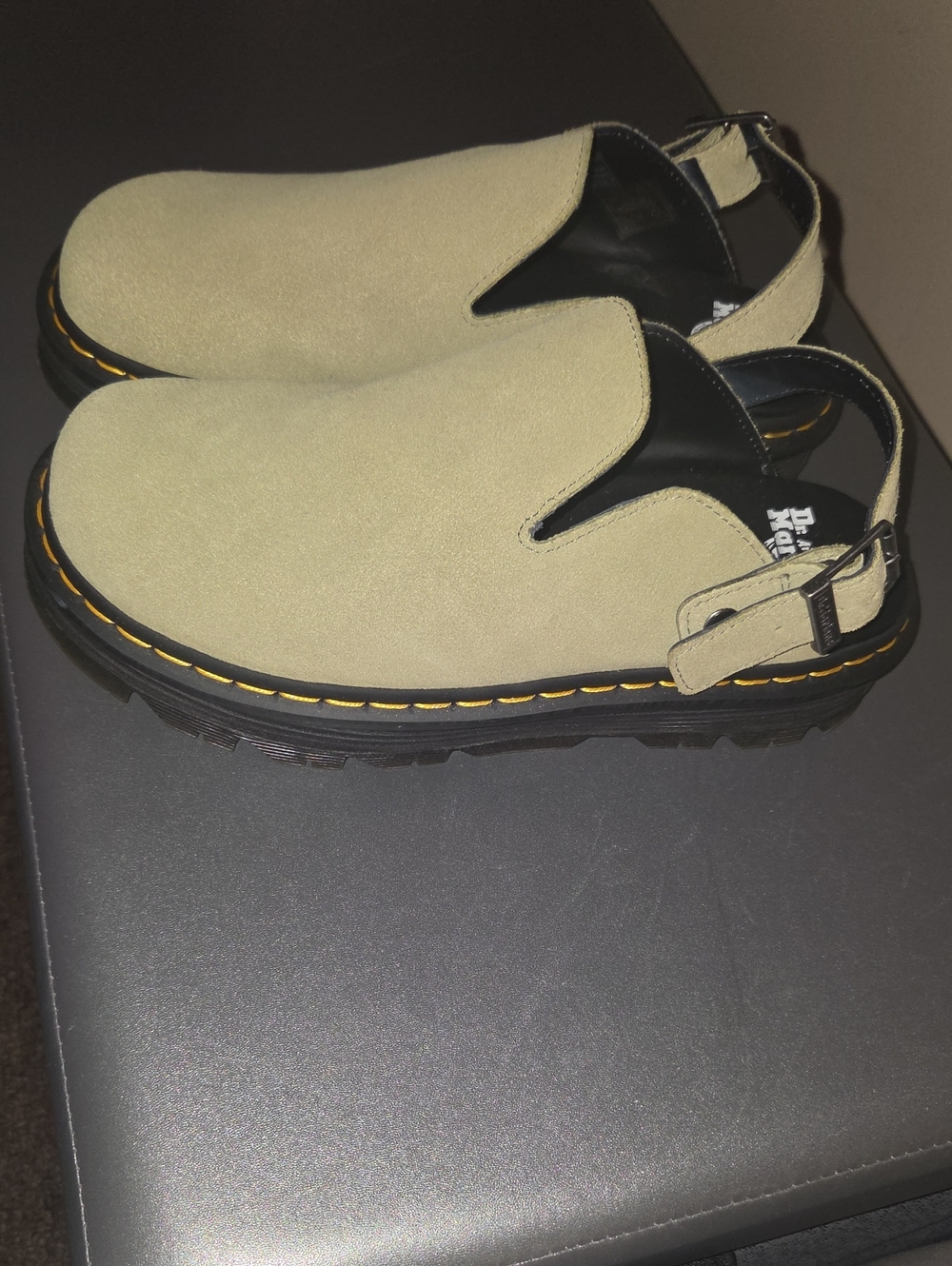 Dr. Martens Zebzag Suede Slip-On Backstrap Loafers, Sz 11